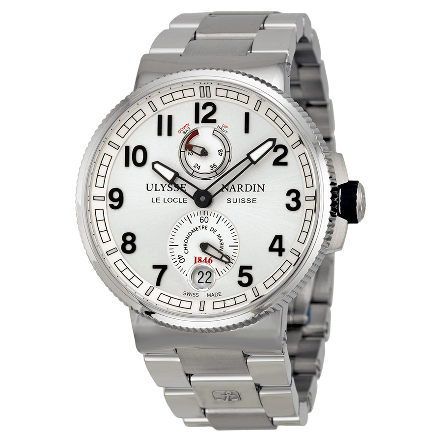 Ulysse Nardin Marine Silver Dial Stainless Steel Automatic Men's Watch 1183-126-7M-61