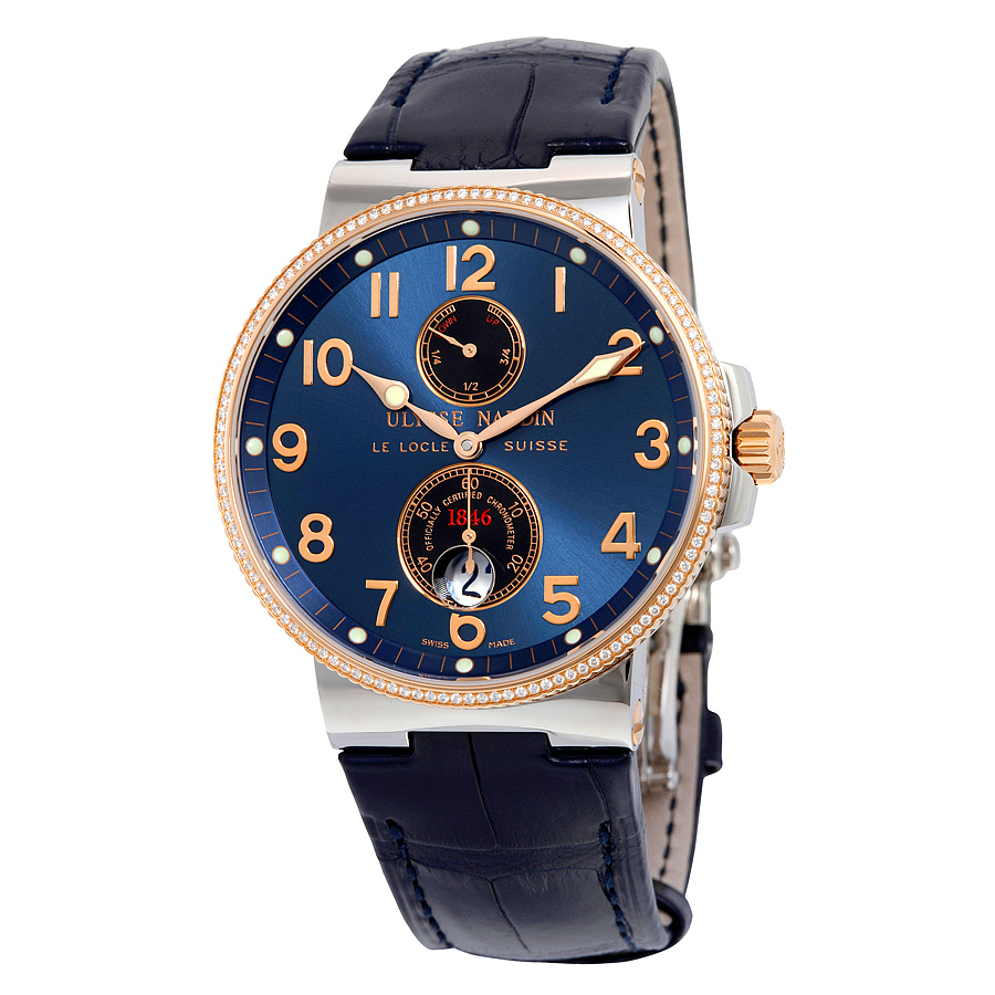 Ulysse Nardin Maxi Marine Automatic Blue Dial Diamond Men's Watch 265-66-BLUE