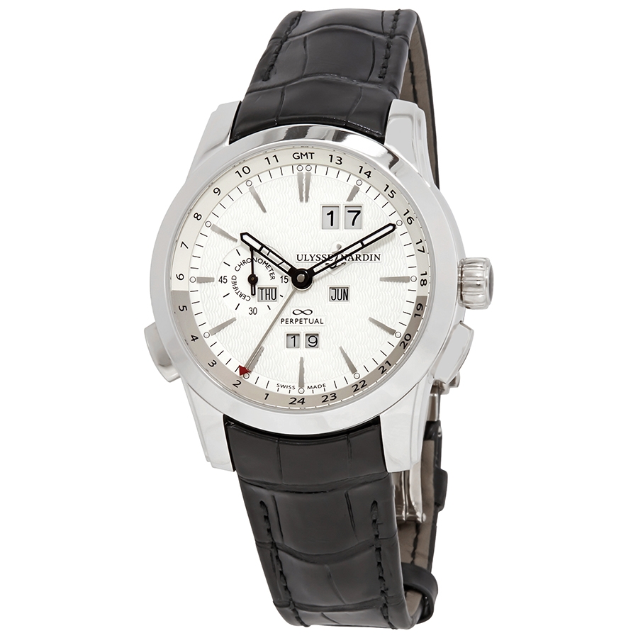 Ulysse Nardin Perpetual Manufacture Automatic Platinum Men's GMT Watch 329-10