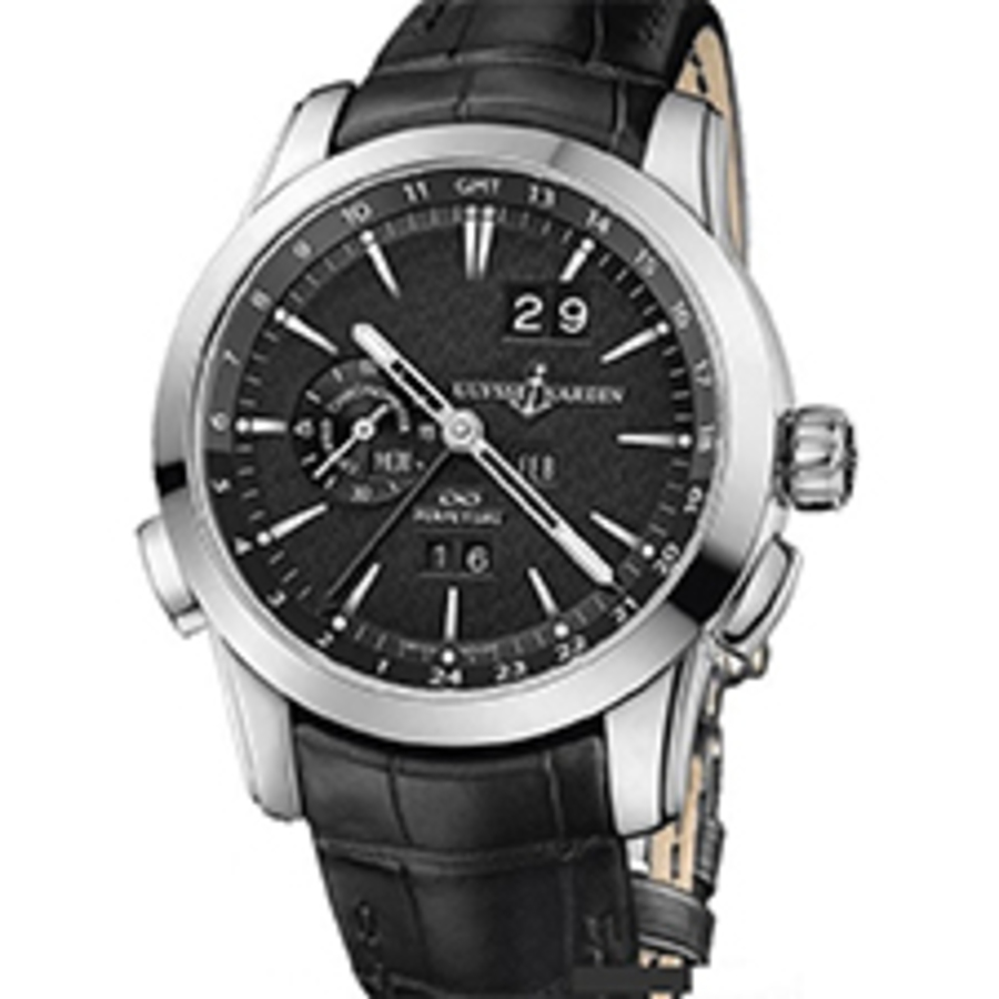 Ulysse Nardin Perpetual Manufacture GMT Black Dial Men's Watch 329-10/92