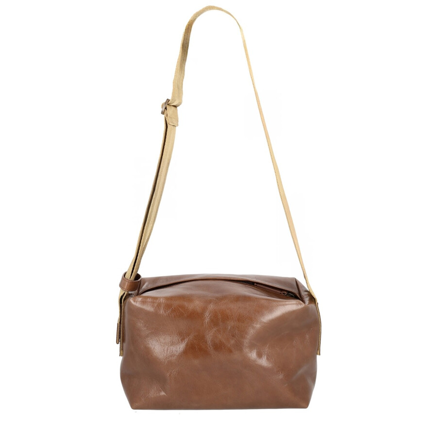 Uma Wang Rectangular Shoulder Bag Adjustable Strap In Brown