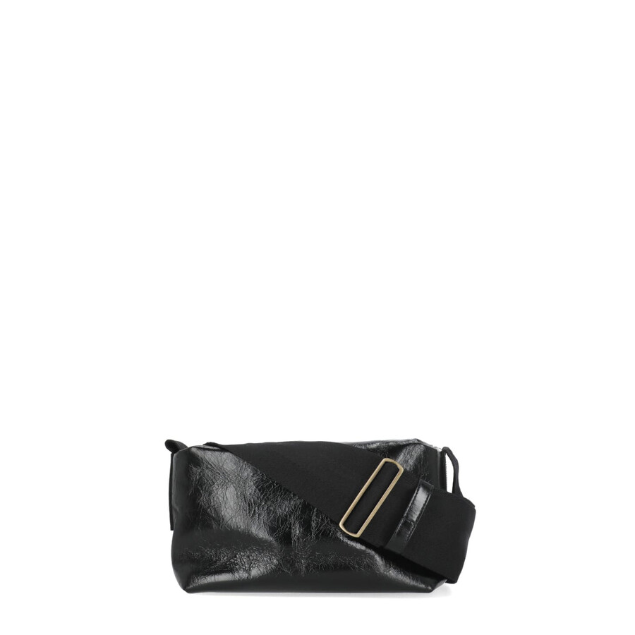Uma Wang Leather Shoulder Bag In Black