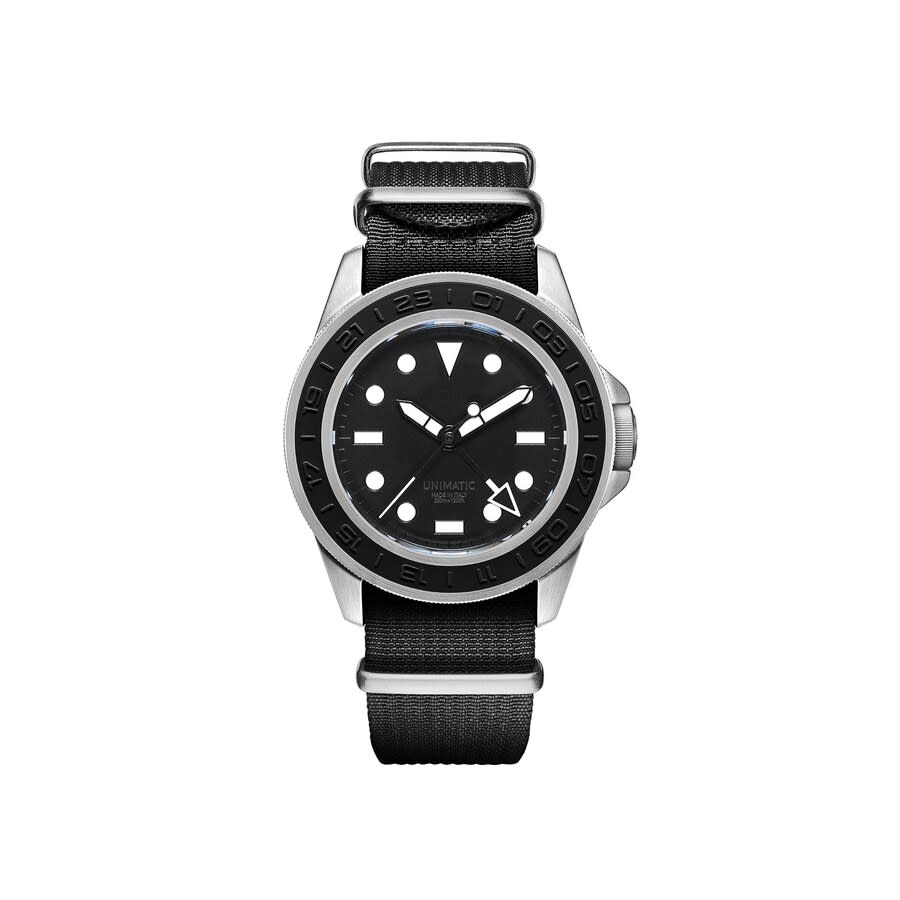 Unimatic Modello Uno GMT Black Dial Men's Watch U1-GMT-AEB