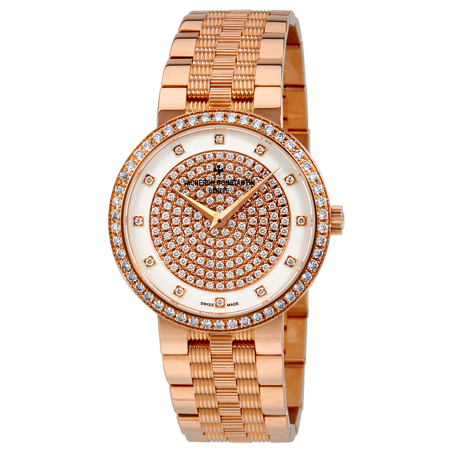 Vacheron Constantin Traditionnelle Diamond Pave Dial Ladies Watch 25553/Q01R-9696
