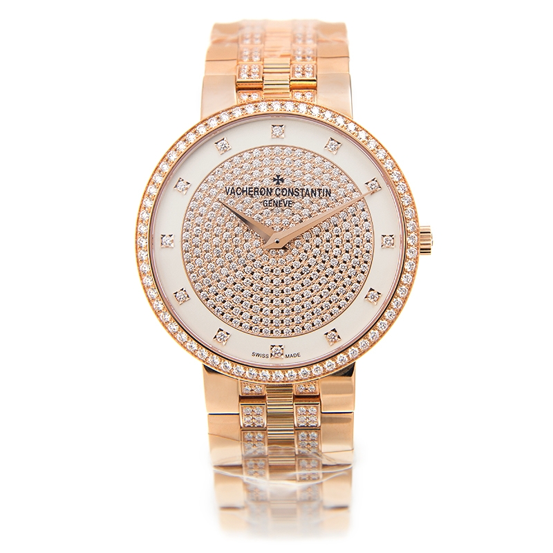 Vacheron Constantin Traditionnelle Diamond Pink Gold Men's Watch 81576V03R-9695