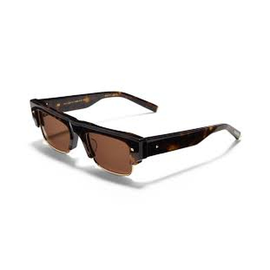 Valentino Brown Rectangular Unisex Sunglasses Vls-164 C 52 In Black