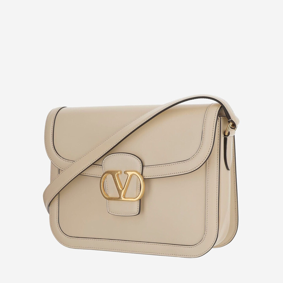 Valentino Garavani 9to5 Calfskin Shoulder Bag In White
