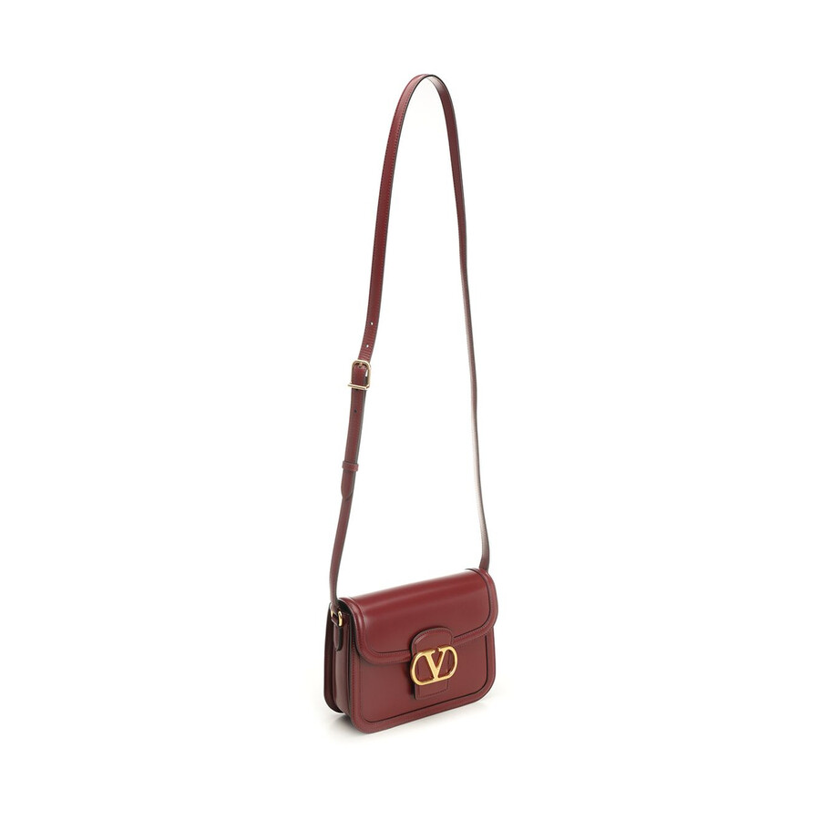Valentino Garavani 9to5 Shoulder Bag In Smooth Calfskin In Burgundy