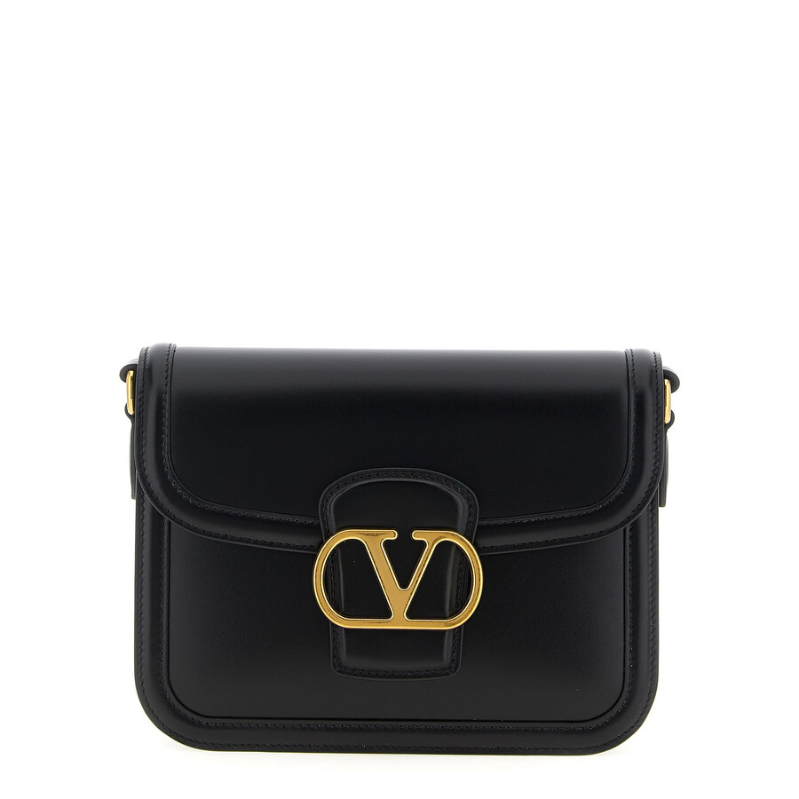 Valentino Small Vlogo Signature Flap Shoulder Bag In Black
