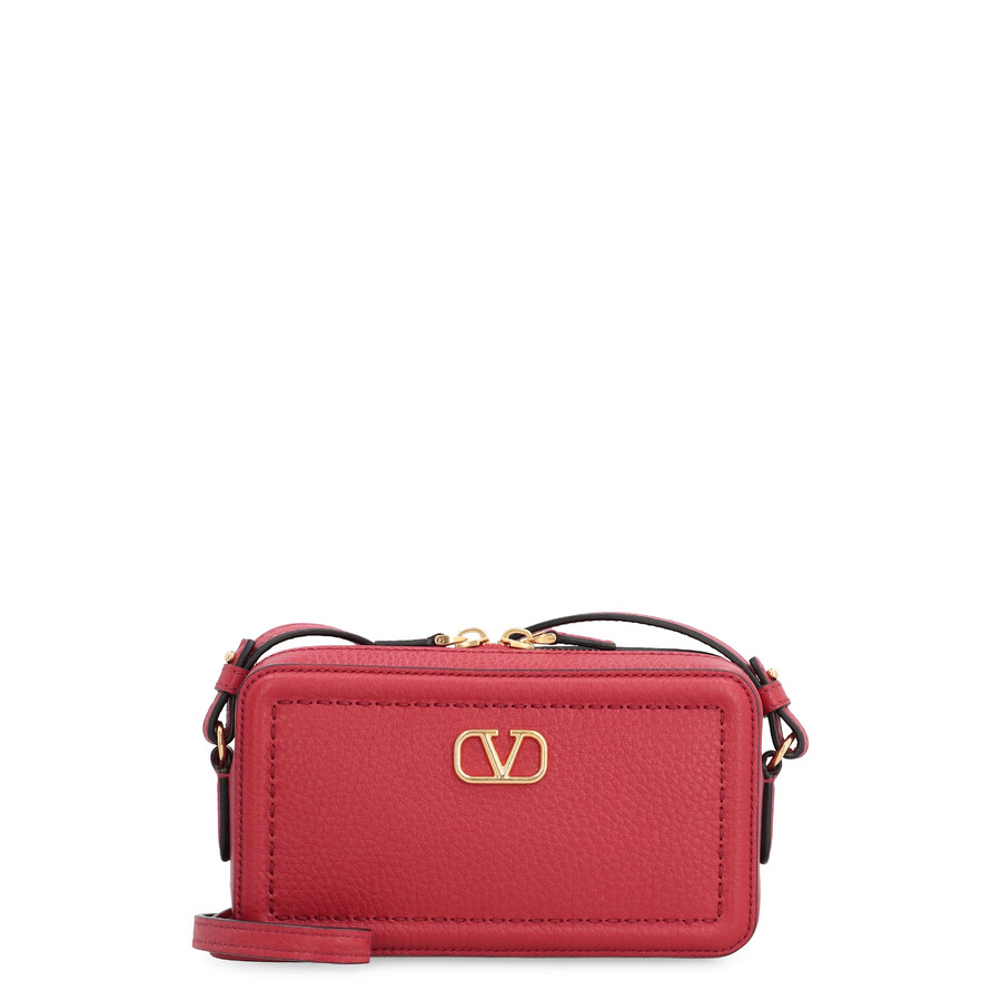Valentino Garavani Alltime Leather Mini Crossbody Bag In Red