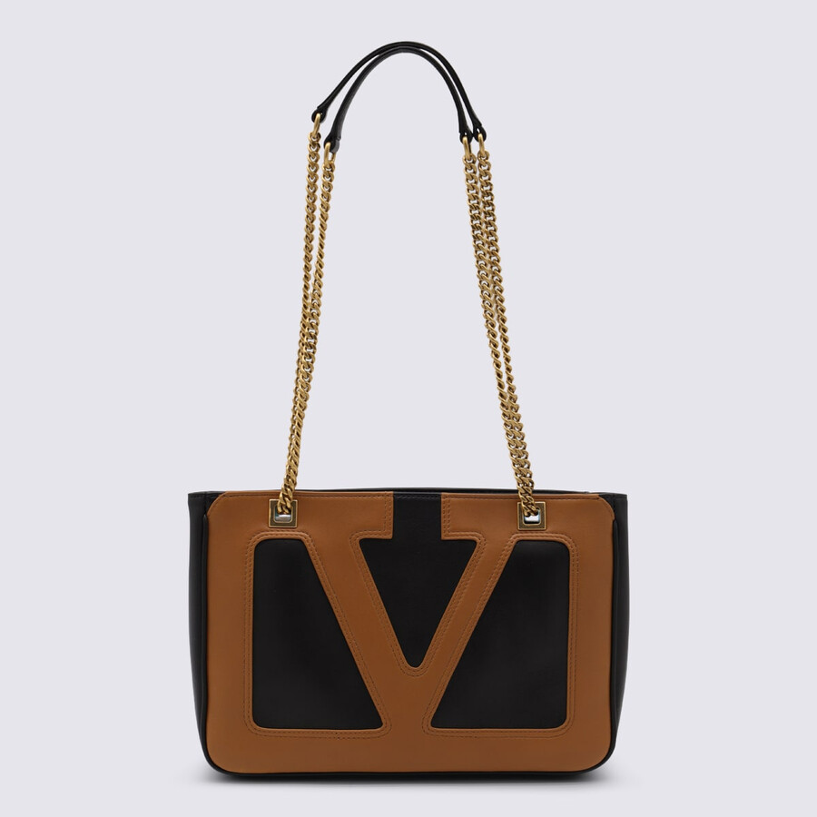 Valentino Garavani Black And Brown Viva Superstar Totes In Multi