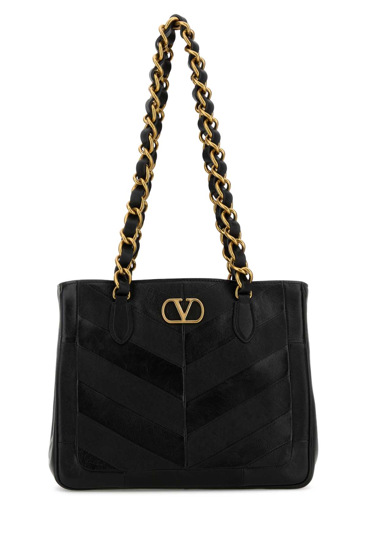 Valentino Garavani Garavani Black Leather La Seine Shopping Bag