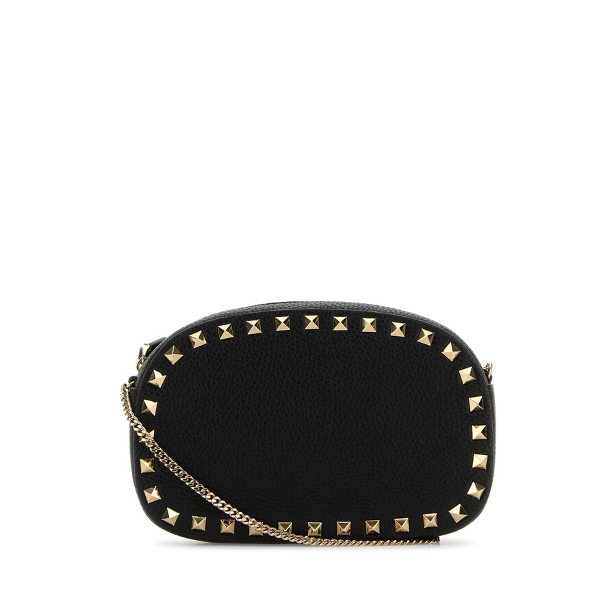Valentino Garavani Black Leather Rockstud Crossbody Bag