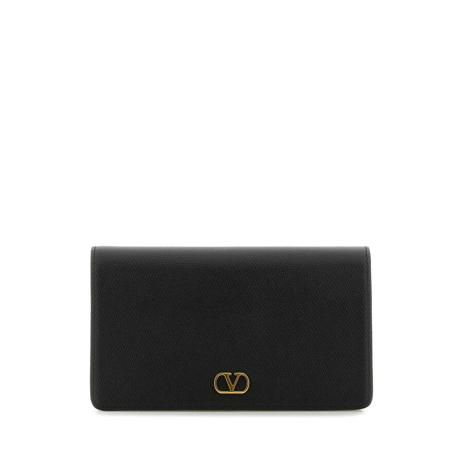 Valentino Garavani Black Leather Vlogo Signature Clutch
