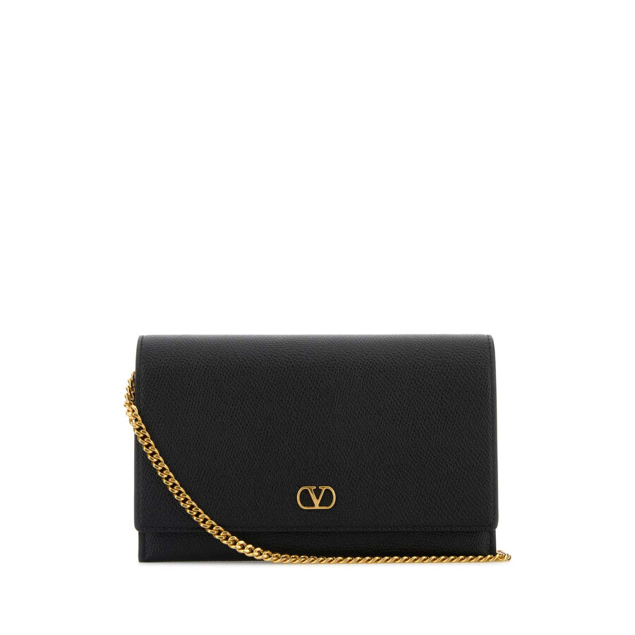 Valentino Garavani Black Leather Vlogo Signature Clutch