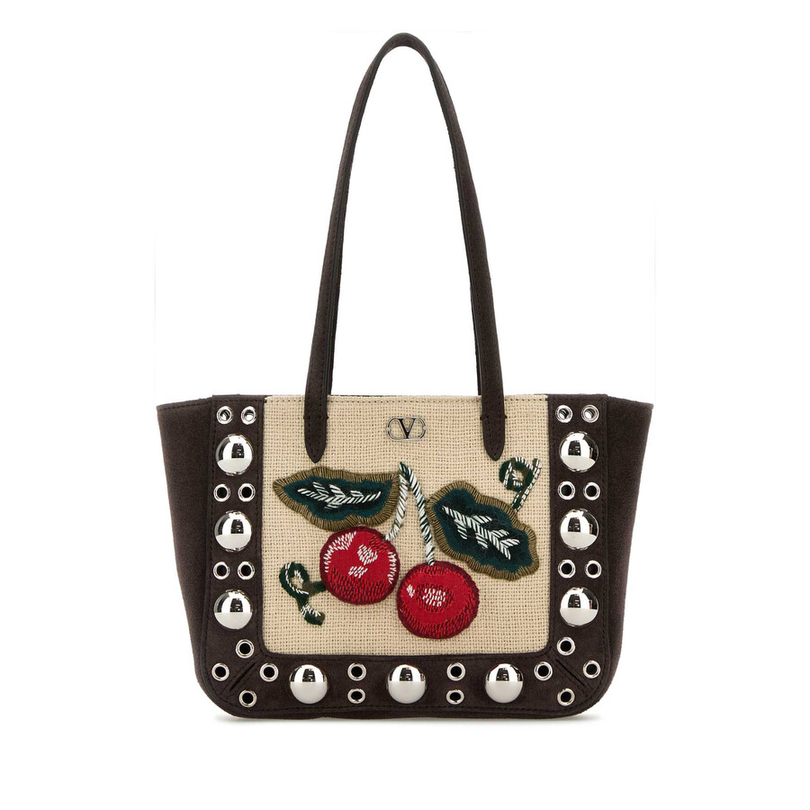 Valentino Garavani Brown Suede Mini Nellcote Handbag