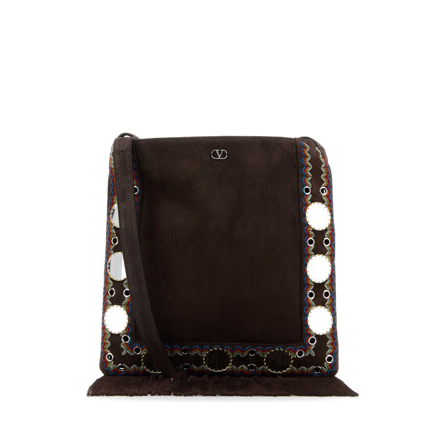 Valentino Garavani Brown Suede Nellcote Crossbody Bag
