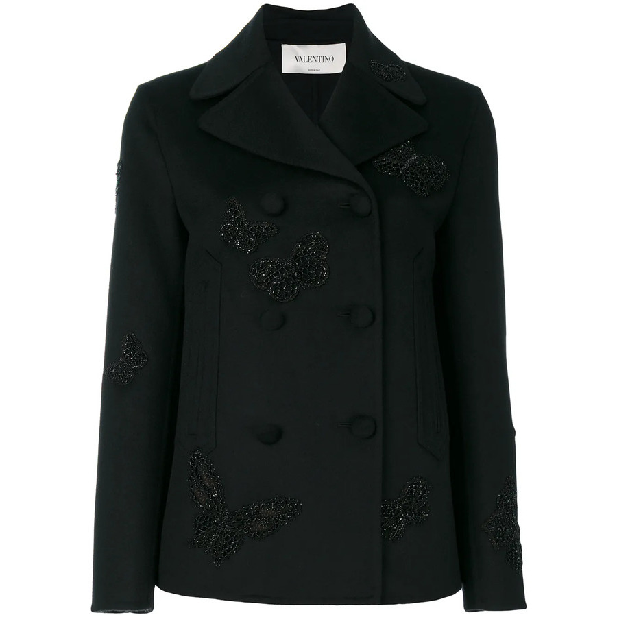 Valentino Garavani Garavani Butterfly-Embroidered Coat