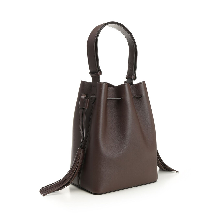 Valentino Garavani Drawstring Bag - So Seau - Vitello V./a.brass Logo In Brown