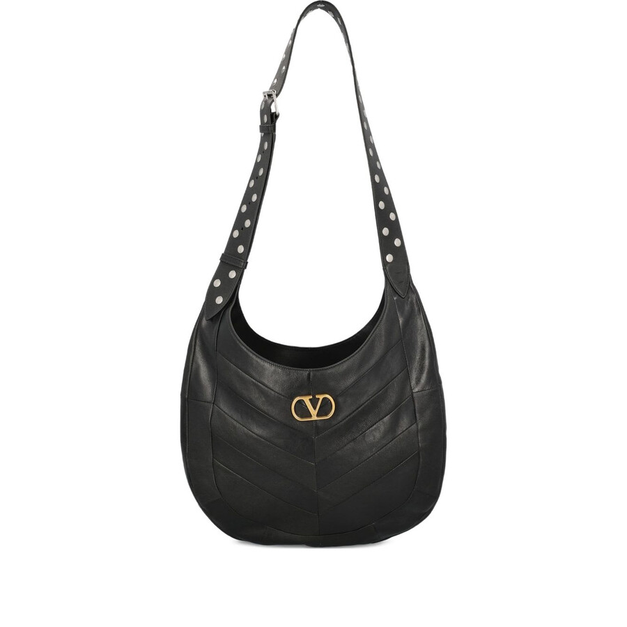 Valentino Womens Nero Hoboho Medium Leather Shoulder Bag In Black