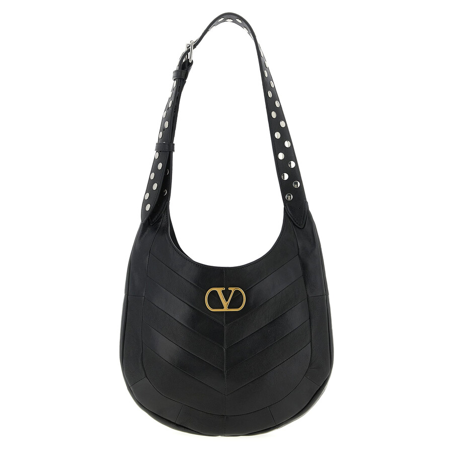 Valentino Small Hoboho Nappa Leather Shoulder Bag In Black