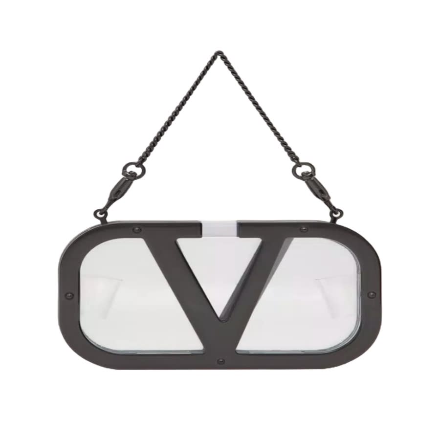 Valentino Garavani Logo-plaque Clear Clutch In ["black"]