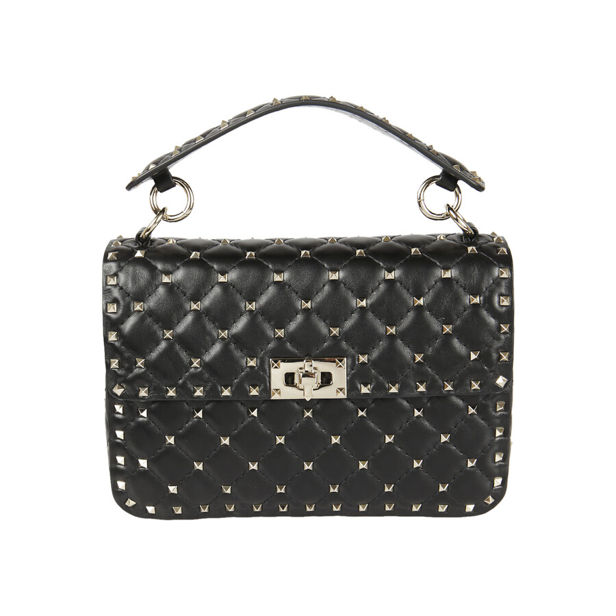 Valentino Garavani Medium Shoulder Bag Spike Rockstud In Black