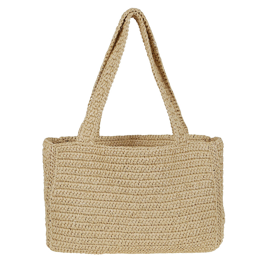 Valentino Garavani Medium Tote Viva Superstar Crochet Rafia In Black