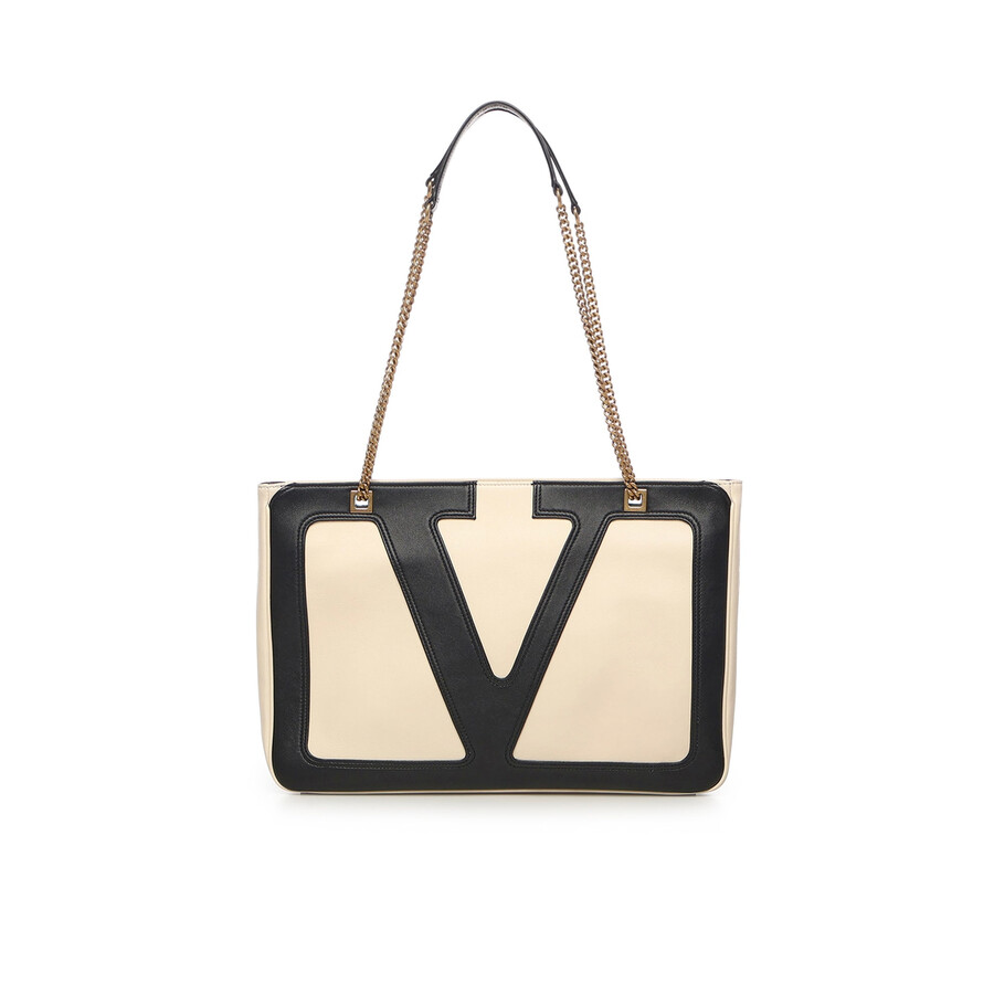 Valentino Garavani Medium Viva Superstar Nappa Leather Tote Bag In Black