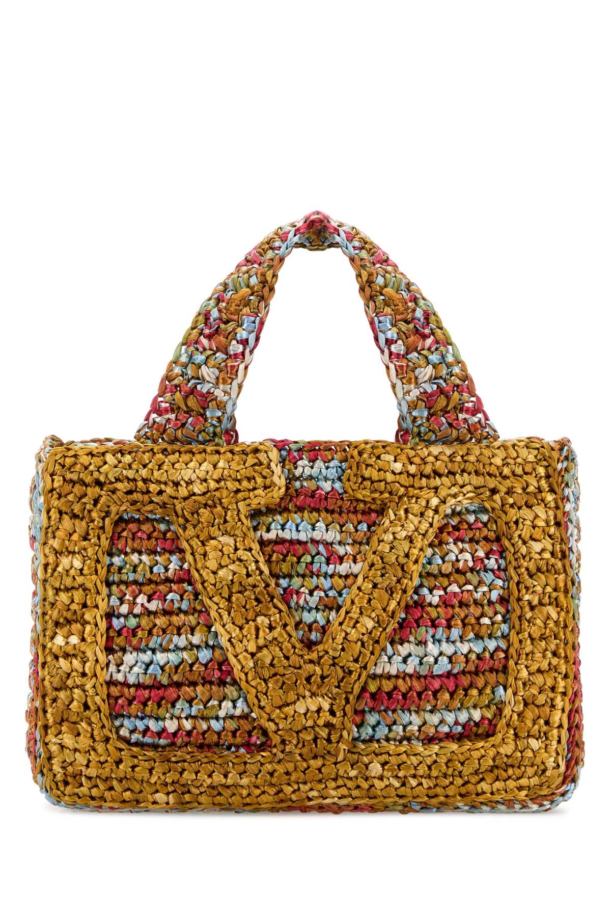 Valentino Garavani Garavani Multicolor Raffia Small Vlogo