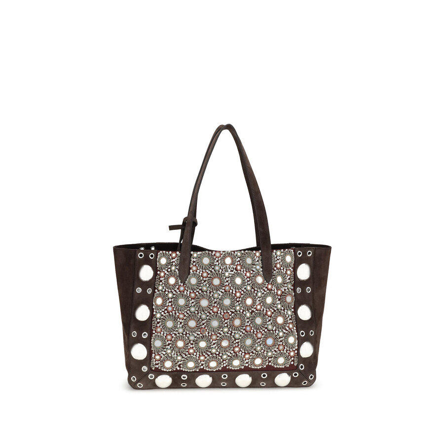 Valentino Garavani Nellcote Mirrored Suede Tote Bag In Multi