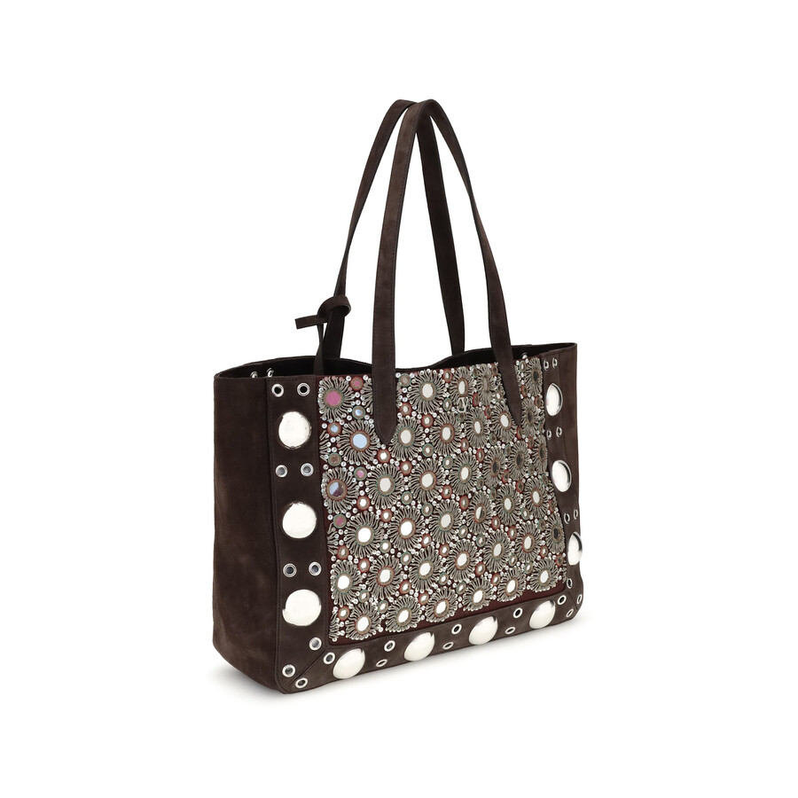 Valentino Garavani Nellcote Mirrored Suede Tote Bag In Multi