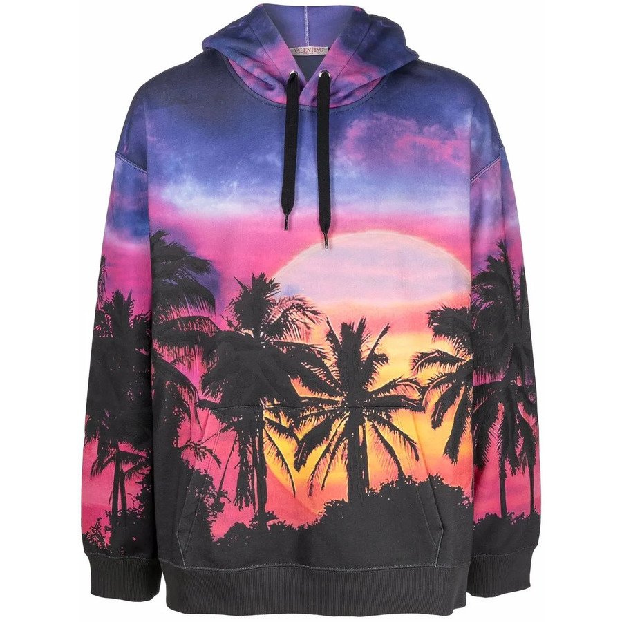 Valentino Garavani Garavani Palmscape-Print Drawstring Hoodie
