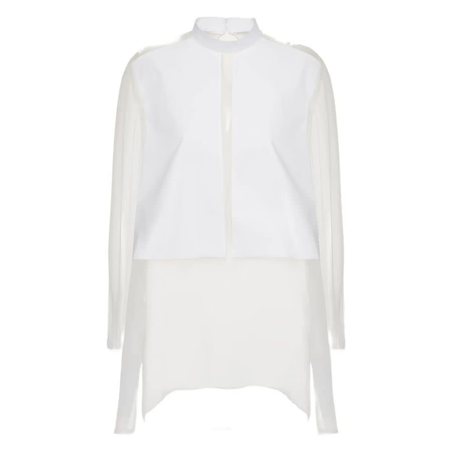 Valentino Garavani Panelled Silk Shirt In ["white"]