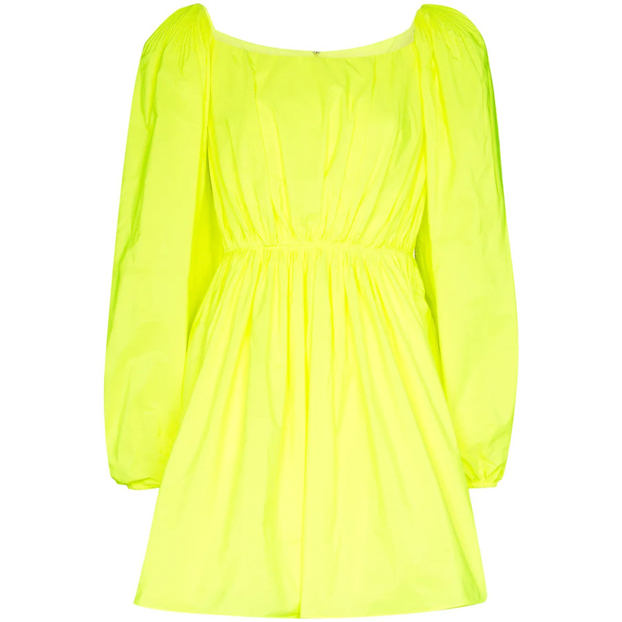 Valentino Garavani Puff Sleeve Mini Dress In Yellow