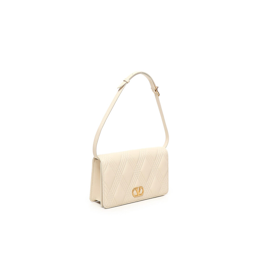 Valentino Quiltie 67 Mini Leather Shoulder Bag In White