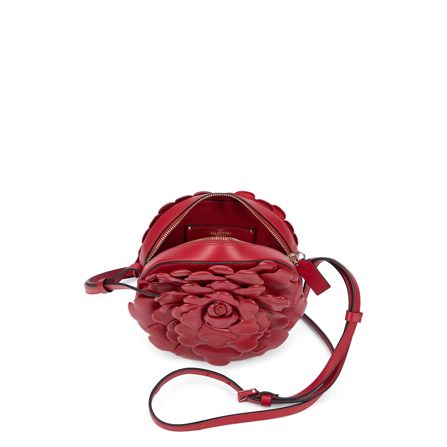 Valentino Garavani Red Elegant Round Shoulder Bag In Red