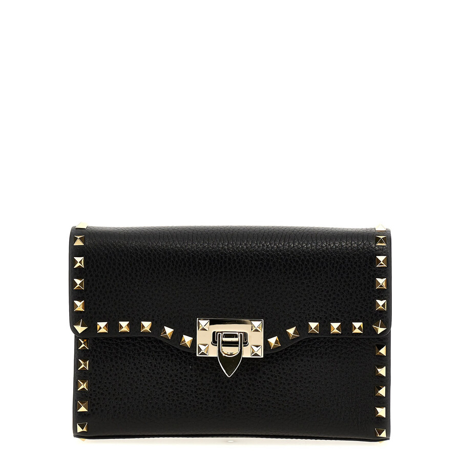 Valentino Garavani Rockstud Small Shoulder Bag In Black