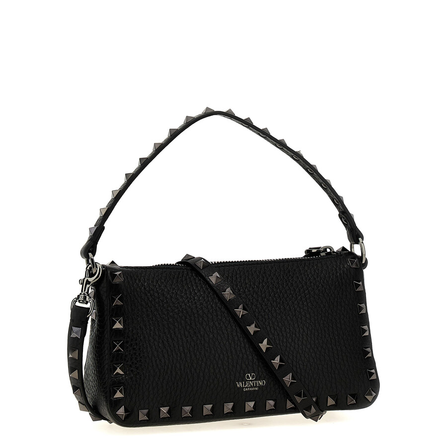 Valentino Garavani Rockstud Small Shoulder Bag In Black