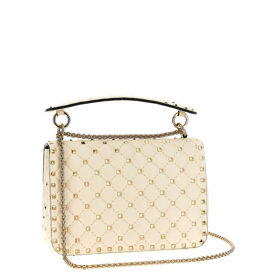 Valentino Garavani Rockstud Spike Shoulder Bag In White
