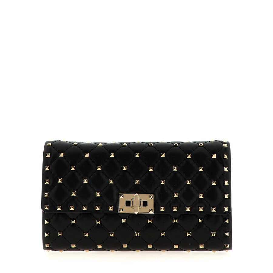 Valentino Garavani Rockstud Spike Shoulder Bag In Black