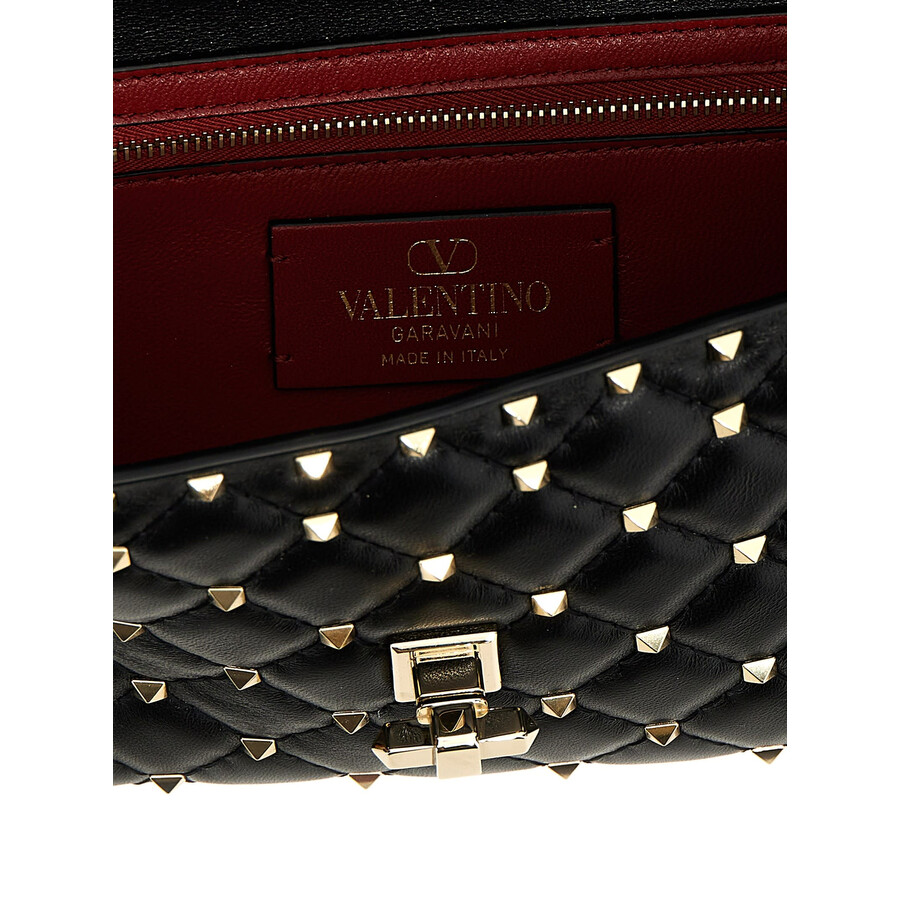 Valentino Garavani Rockstud Spike Shoulder Bag In Black