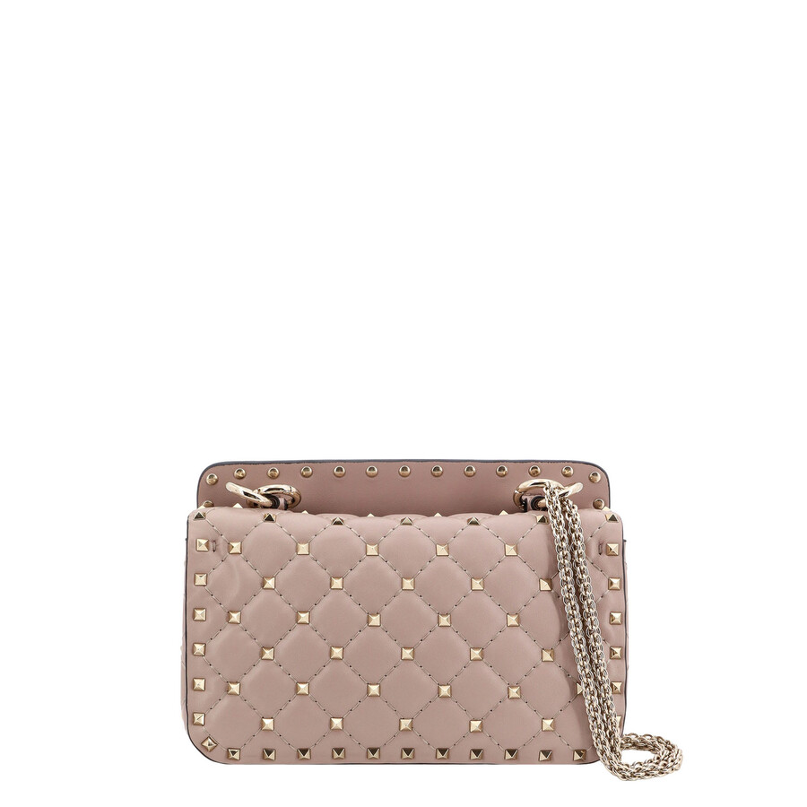 Valentino Garavani Rockstud Spike Shoulder Strap In Neutral