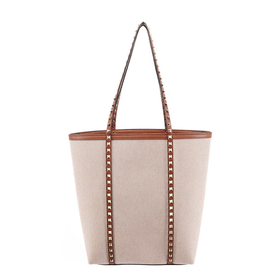 Valentino Garavani Rockstud Tote Bag In Brown
