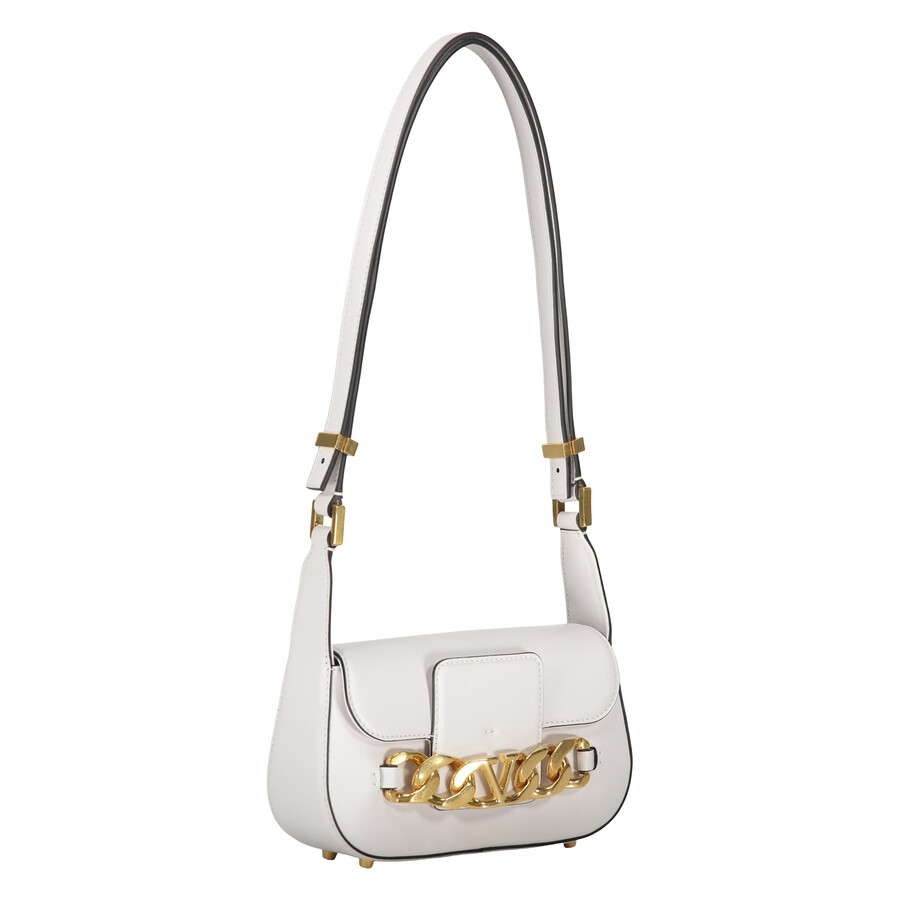 Valentino Garavani Shoulder Bag In Leather In White