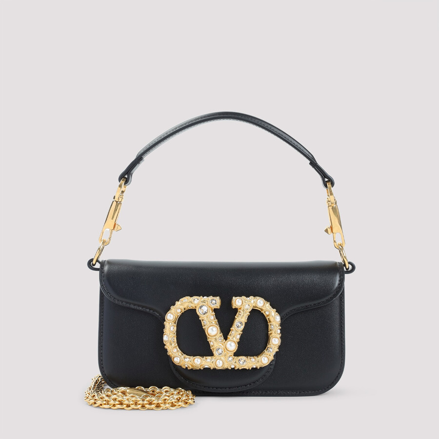 Valentino Garavani Small Loc Shoulder Bag In Black