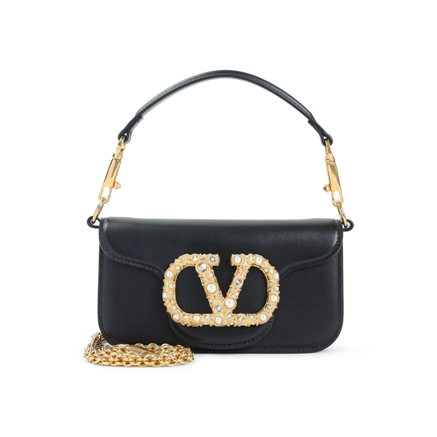 Valentino Garavani Small Loc Shoulder Bag In Black
