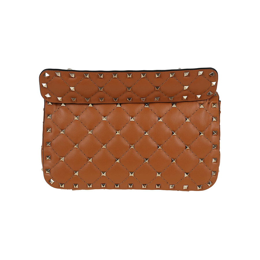 Valentino Garavani Valentino Small Shoulder Bag Rockstud Spike In Nutmeg