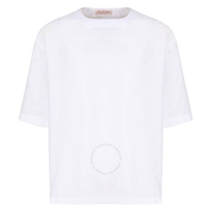 Valentino Garavani Toile Iconographe Crewneck Short-sleeved T-shirt In White
