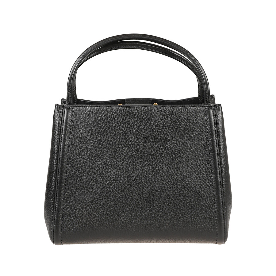Valentino Garavani V Plaque Double Top Handle Tote In Black